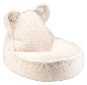Krémszínű buklé gyerek babzsákfotel Bear – Wigiwama