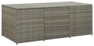 Szürke polyrattan kerti tárolóláda 180 x 90 x 70 cm