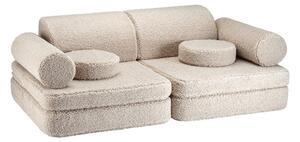 Világosbarna buklé gyerek kanapé 132 cm Settee – Wigiwama