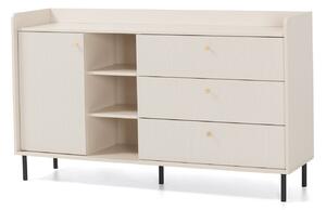 Komód Sorsale 104, Laminált forgácslap, 91x154x42cm, Világosbarna
