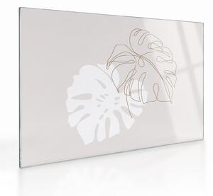 Üveg kép - Line art monstera N⁰2 (70x50 cm)