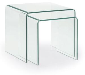 Üveg dohányzóasztal szett 2 db-os 50x50 cm Burano – Kave Home