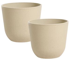 Kétdarabos virágcserép szett DRABA 44 cm Bézs