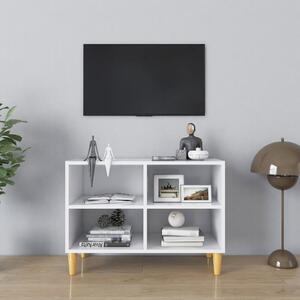 Fehér TV-szekrény tömör falábakkal 69,5 x 30 x 50 cm
