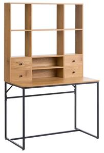 Íróasztal TAVRA Világosbarna 105 cm 60 cm polcokkal fiókokkal