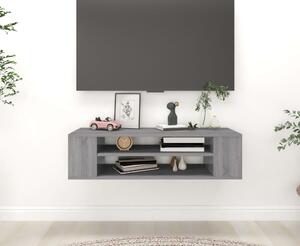 Szürke sonoma színű szerelt fa függő TV-szekrény 100x30x26,5 cm