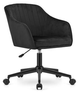 Bársony irodai szék Mink - fekete