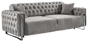 DANA Silver chesterfield kanapé, elektromosan ágyazható, bársony, összes szín