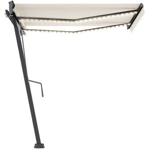 VidaXL krémszínű automata szélérzékelős és LED-es napellenző 350x250cm