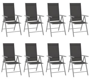 VidaXL 8 db fekete összecsukható textilén kerti szék