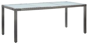 VidaXL szürke polyrattan kerti asztal 190 x 90 x 75 cm