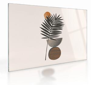 Üveg kép - Absztrakció pálmalevéllel (70x50 cm)