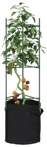 VidaXL 2 db acél és PP paradicsom ketrec növényzsákkal 116 cm