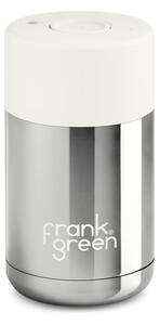 Frank Green CERAMIC CUP Silver-cloud hőtartó kávés utazó pohár nyomógombos kupakkal