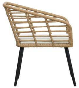 VidaXL 2 db tölgyszínű polyrattan kerti szék párnával