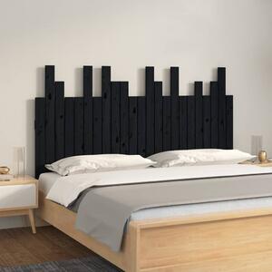 VidaXL fekete tömör fenyőfa fali fejtámla 146,5 x 3 x 80 cm