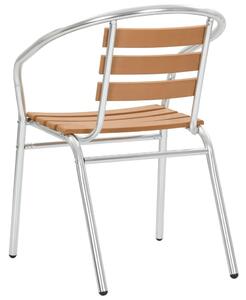 VidaXL 2 db ezüstszínű alumínium és WPC rakásolható kerti szék