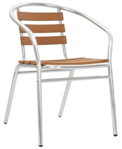 VidaXL 2 db ezüstszínű alumínium és WPC rakásolható kerti szék