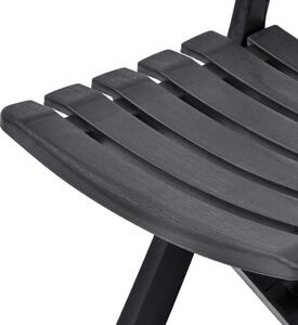 VidaXL 2 db antracitszürke összecsukható műanyag kerti szék