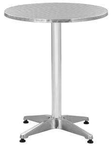 VidaXL ezüstszínű alumínium kerti asztal 60 x 70 cm