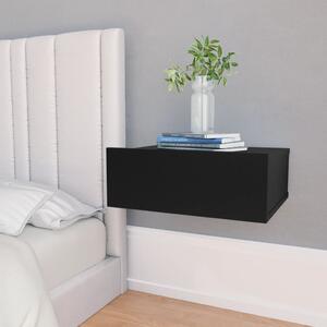 2 db fekete szerelt fa függő éjjeliszekrény 40 x 30 x 15 cm