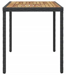 VidaXL fekete és barna tömör akácfa kerti asztal 123 x 60 x 74 cm