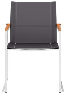 VidaXL 2 db szürke textilén és rozsdamentes acél kerti szék