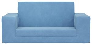 VidaXL Gyerekkanapé Kétszemélyes Ppuha Plüss Kék (84 x 38 x 40 cm)