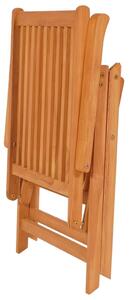 VidaXL 4 db tömör tíkfa kerti szék szürke kockás párnákkal