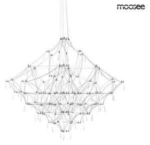 MOOSEE Constellation 77 LED Függőlámpa Szálcsiszolt Acél Kristály