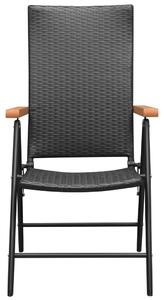VidaXL 2 db fekete rakásolható polyrattan kerti szék