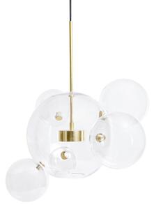 MOOSEE Capri 6 LED Függőlámpa Üveg-Alumínium Arany Buborékos