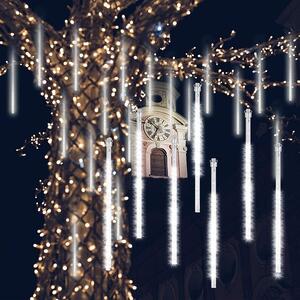 Karácsonyi dekoráció, 8 jégcsap, csőhossz 45 cm, 288 fehér LED, IP44, hossza 4.5 cm