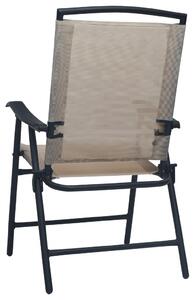 VidaXL 2 db tópszínű összecsukható kerti textilén szék