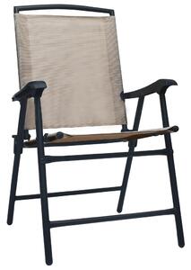 VidaXL 2 db tópszínű összecsukható kerti textilén szék