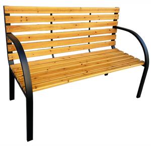 AKORD Dalia Kerti Pad Fenyőfa/Fekete Fém Vázzal