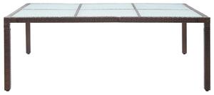 VidaXL barna polyrattan kültéri étkezőasztal 200 x 150 x 74 cm