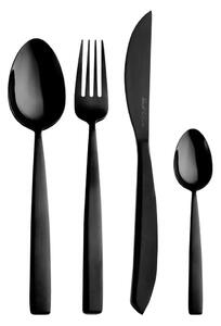 Fekete rozsdamentes acél evőeszköz készlet 24 db-os Black Luxure – Orion