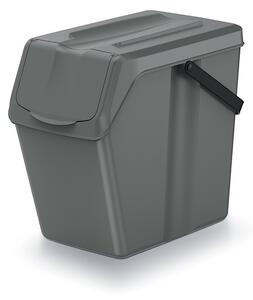 Sortibox Solo Szelektív Hulladékgyűjtő Tároló Edény 25l Kőszürke, 4db-os csomag