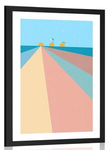 Poszter paszportuval színes strand
