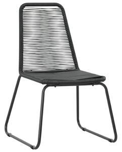 VidaXL 2 db fekete polyrattan kültéri szék