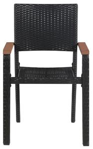 VidaXL 2 db fekete polyrattan kültéri szék