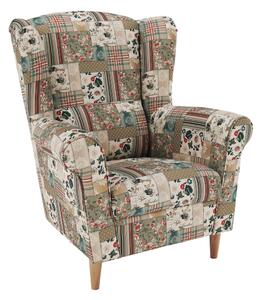 Füles fotel, szövet patchwork viorica 1, CHARLOT