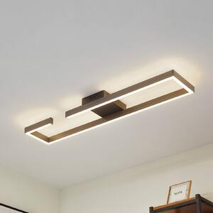 Lucande LED mennyezeti lámpa Yvor, 100 cm, fekete, alumínium, Fekete, Nappali / Étkező, Alumínium, Modern