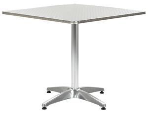 VidaXL ezüstszínű alumínium kerti asztal 80 x 80 x 70 cm