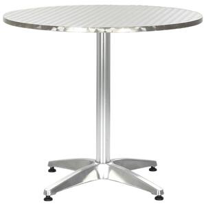 VidaXL ezüstszínű alumínium kerti asztal 80 x 70 cm