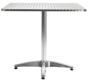 VidaXL ezüstszínű alumínium kerti asztal 80 x 80 x 70 cm