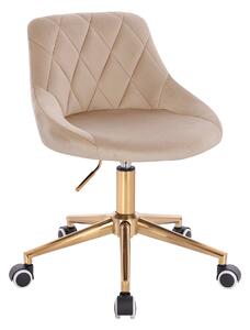 HR1054K Latte modern velúr szék arany lábbal