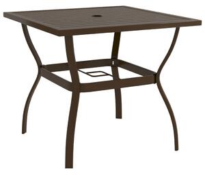 VidaXL barna acél kerti asztal 81,5 x 81,5 x 72 cm