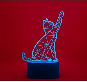 3D figurás LED lámpa, 7 színű éjjeli lámpa cica